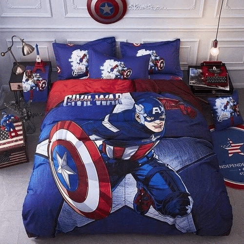Captain America 01 Bedding Sets Duvet Cover Bedroom Quilt Bed