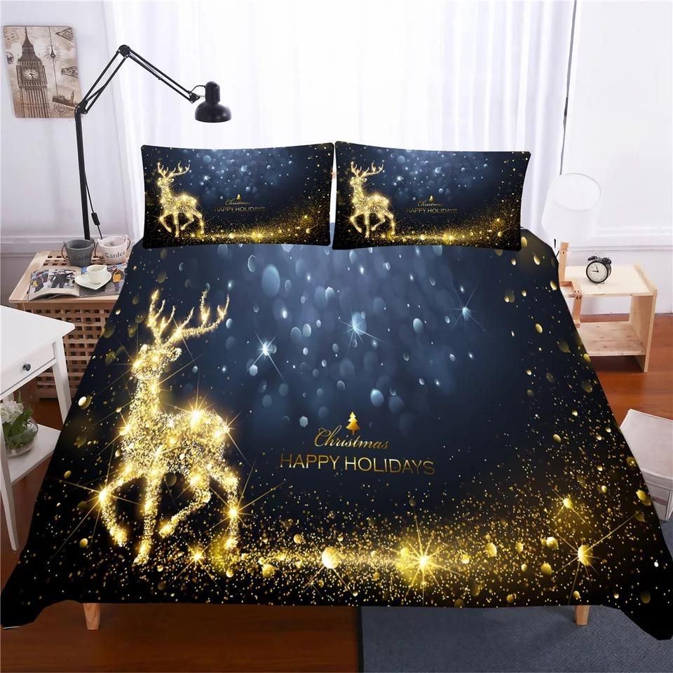 Christmas Santa Claus 3 Duvet Cover Quilt Cover Pillowcase Bedding