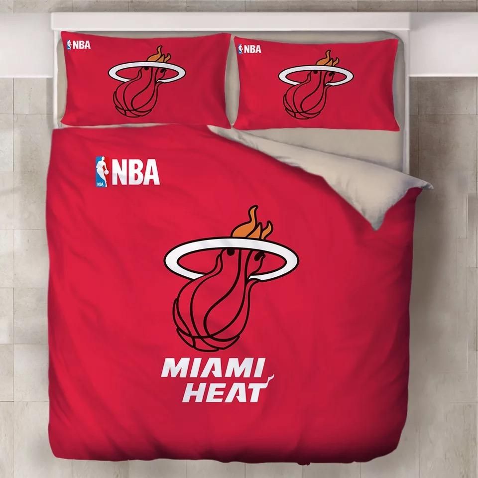 Basketball Miami Heat Duvet Cover Bedding Sets Pillowcase Quilt Bed