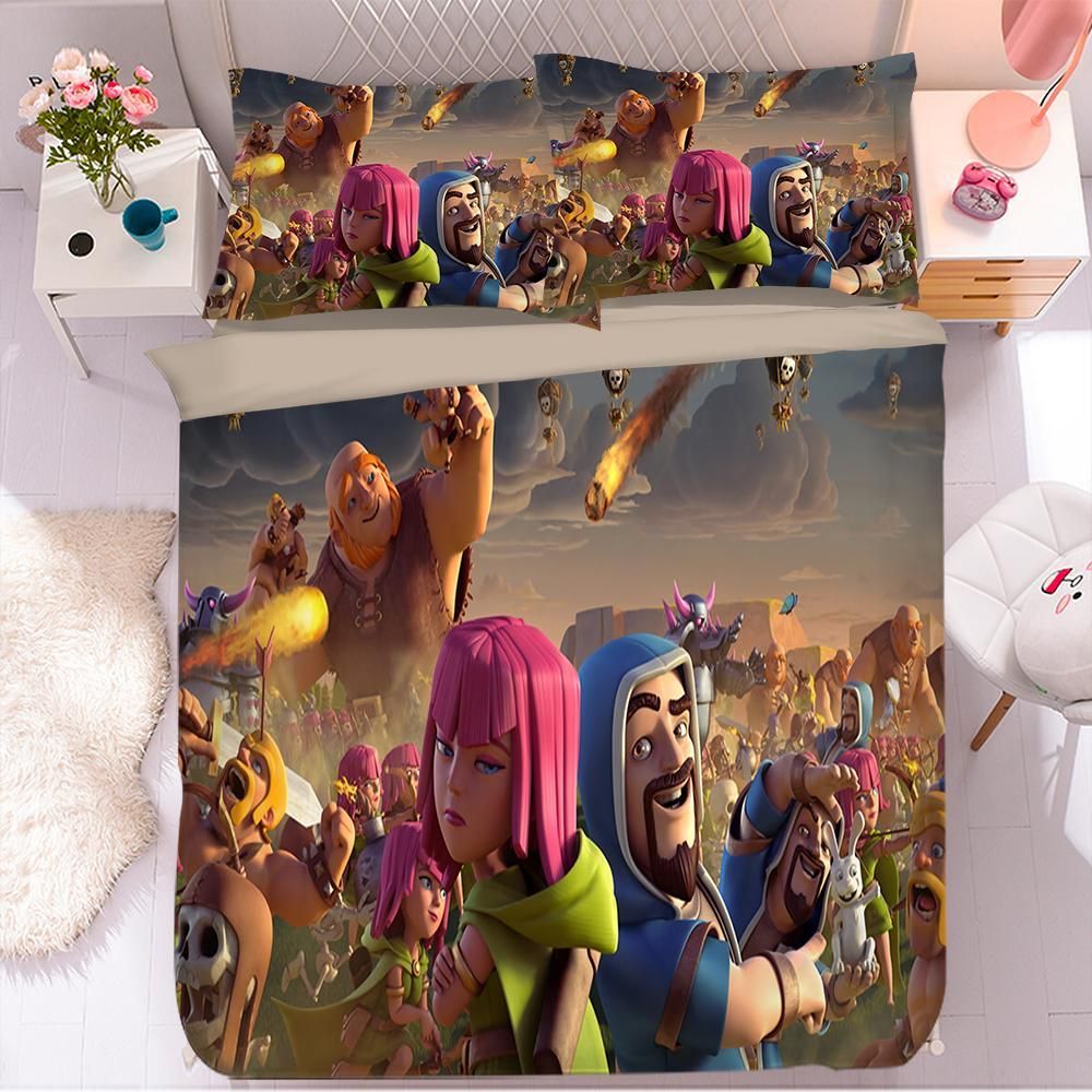 Clash Of Clans 8 Duvet Cover Pillowcase Bedding Sets Home