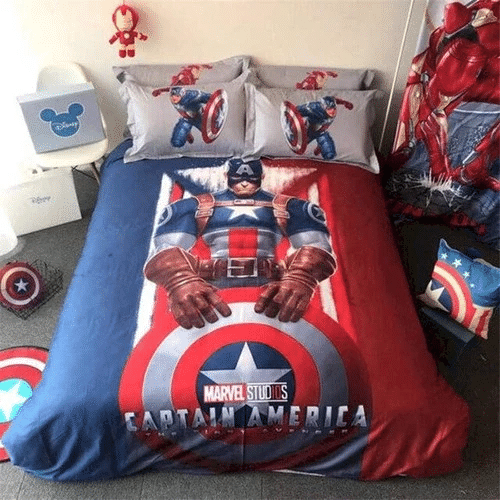 Captain America 02 Bedding Sets Duvet Cover Bedroom Quilt Bed