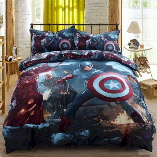 Captain America 04 Bedding Sets Duvet Cover Bedroom Quilt Bed