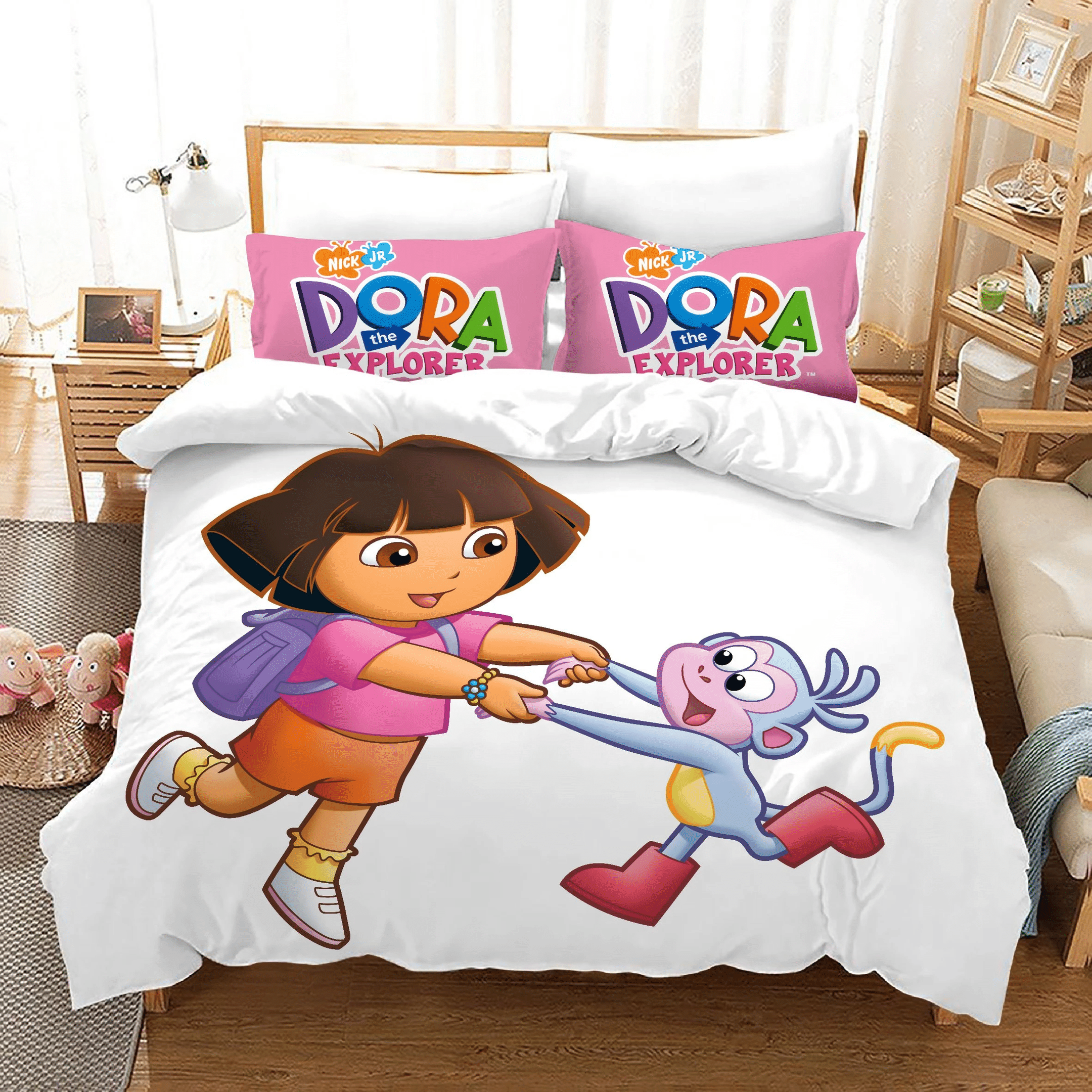 Dora The Explorer 8 Duvet Cover Quilt Cover Pillowcase Bedding