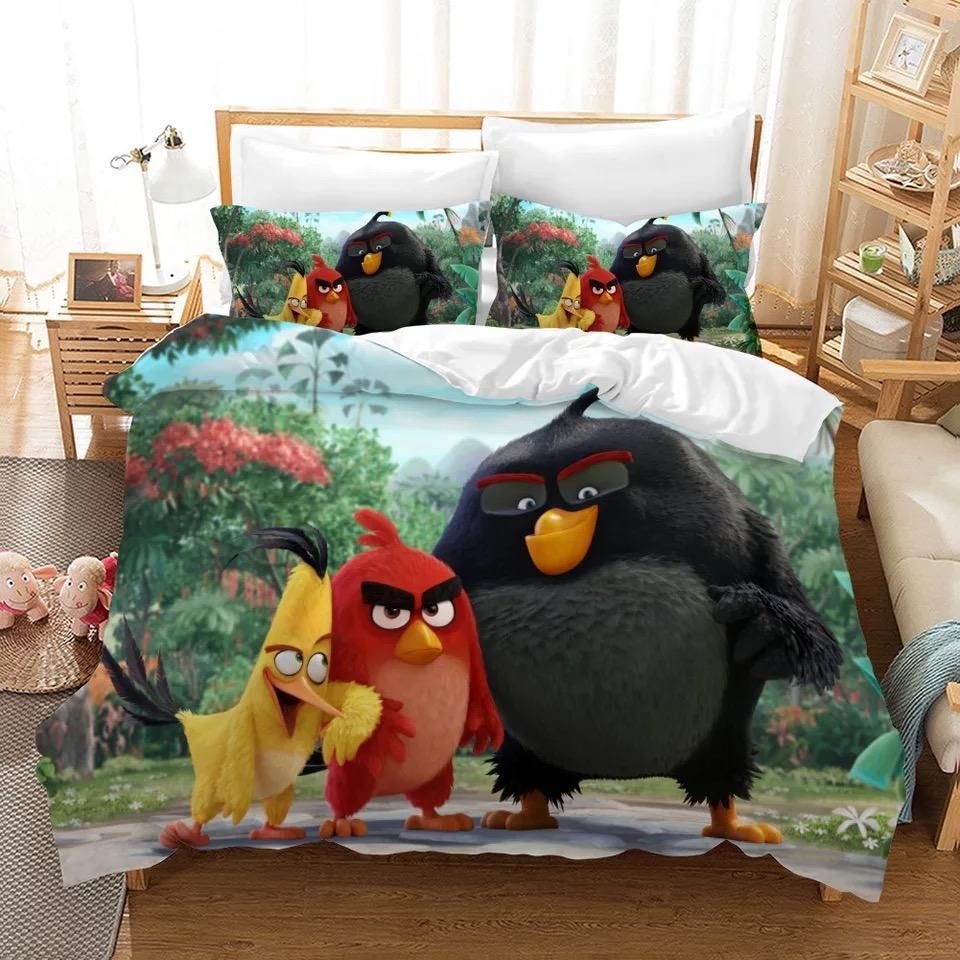 Angry Birds 2 Duvet Cover Pillowcase Bedding Sets Home Decor