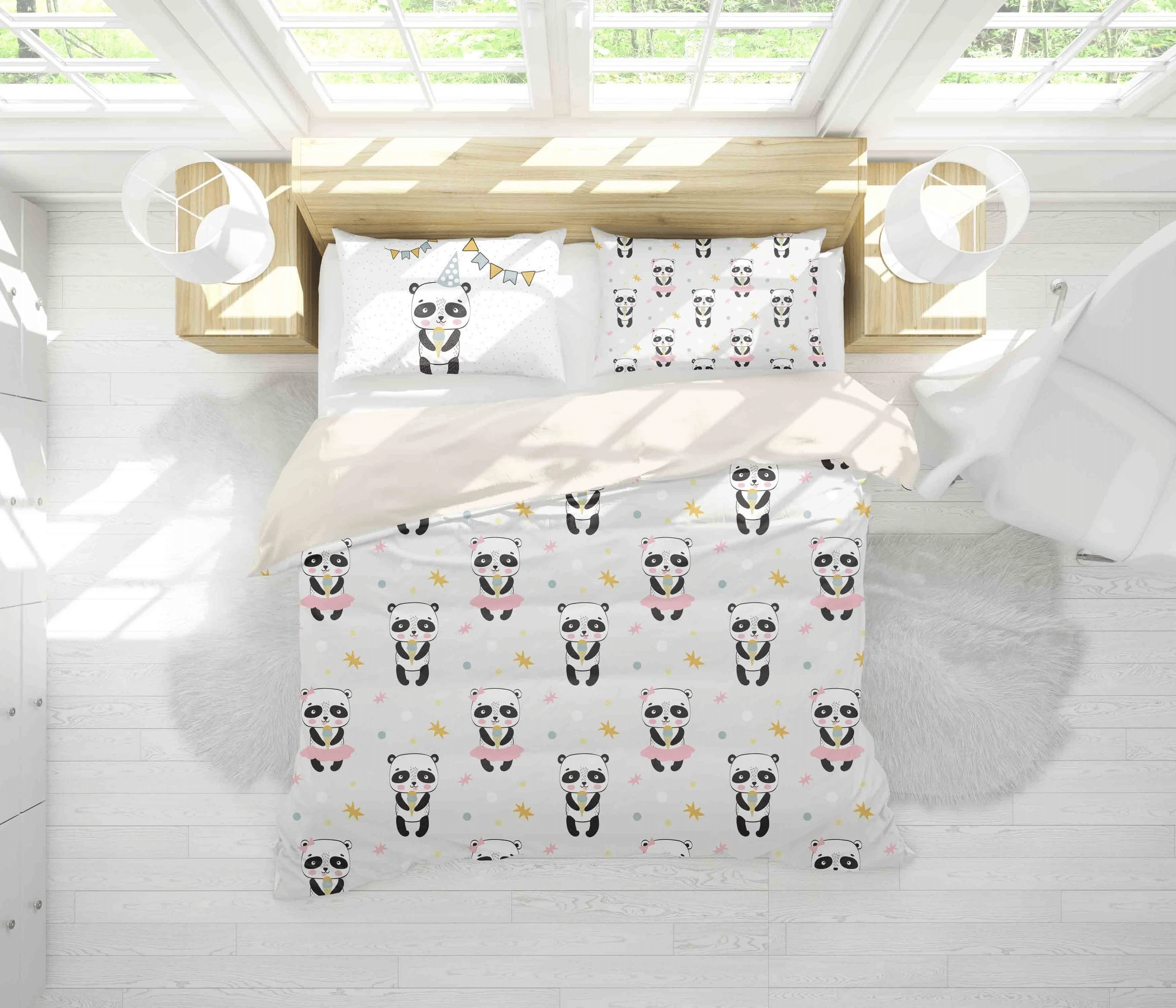 3d Cartoon Panda Bedding Set Bedding Sets Duvet Cover Bedroom
