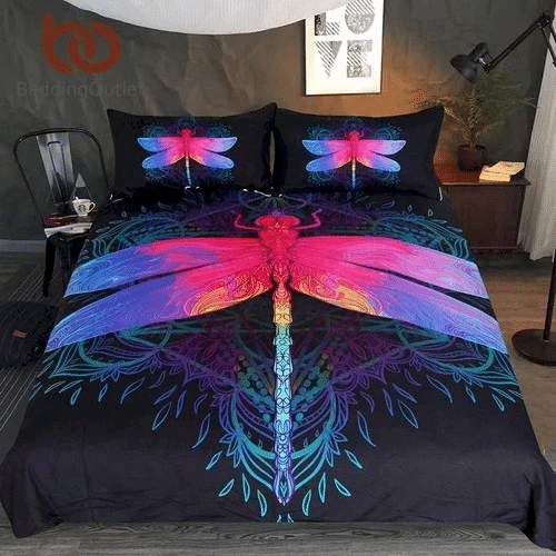 Dragonfly Mandala Bedding Sets Duvet Cover Bedroom Quilt Bed Sets