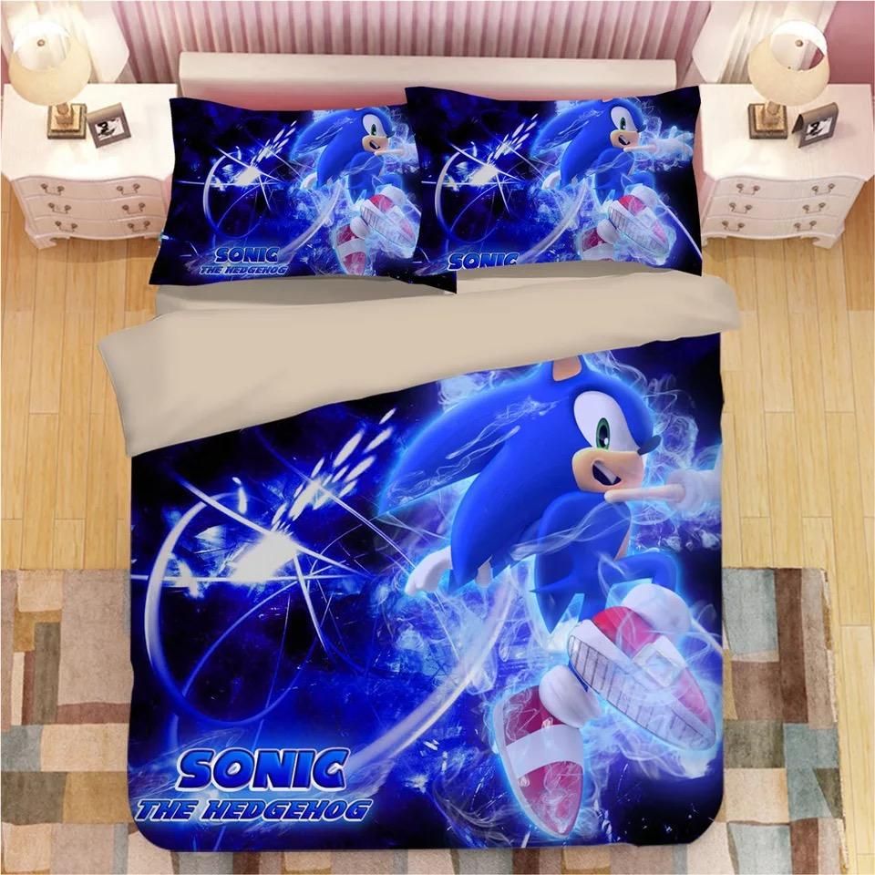 Sonic The Hedgehog 21 Duvet Cover Pillowcase Bedding Set Quilt