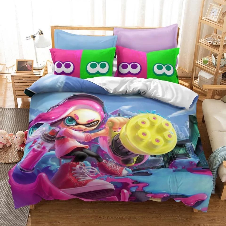 Splatoon 23 Duvet Cover Pillowcase Bedding Set Quilt Bed Sets