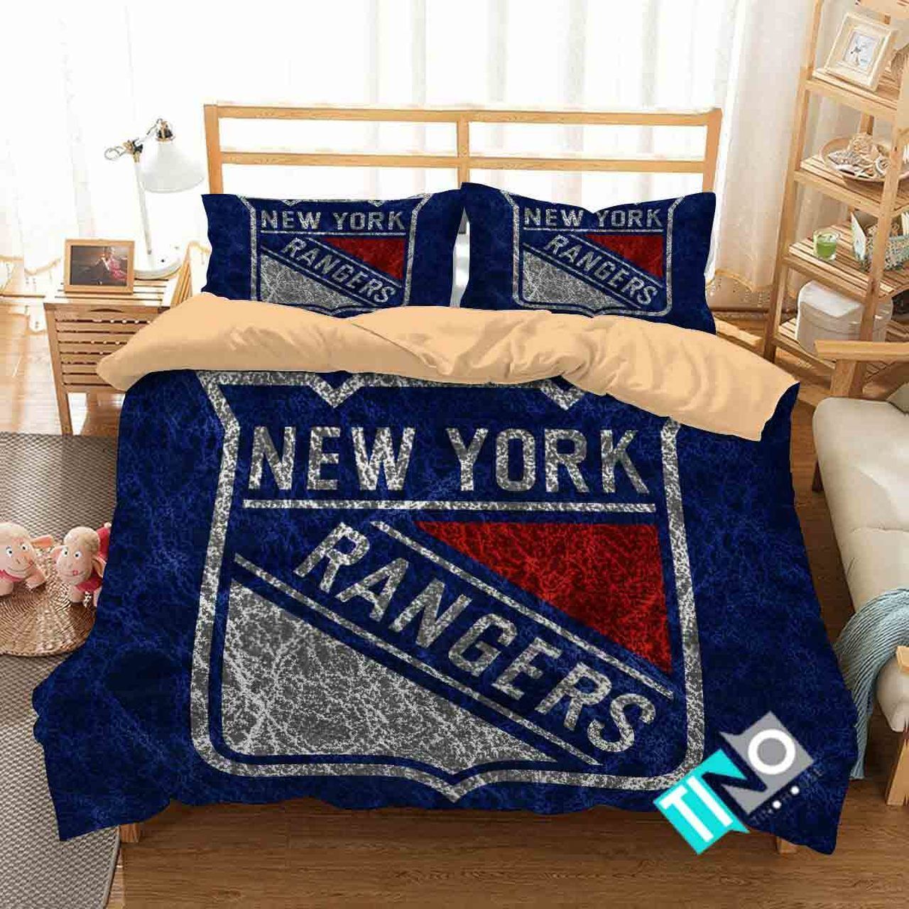 Nhl New York Rangers 3 Logo 3d Duvet Cover Bedding