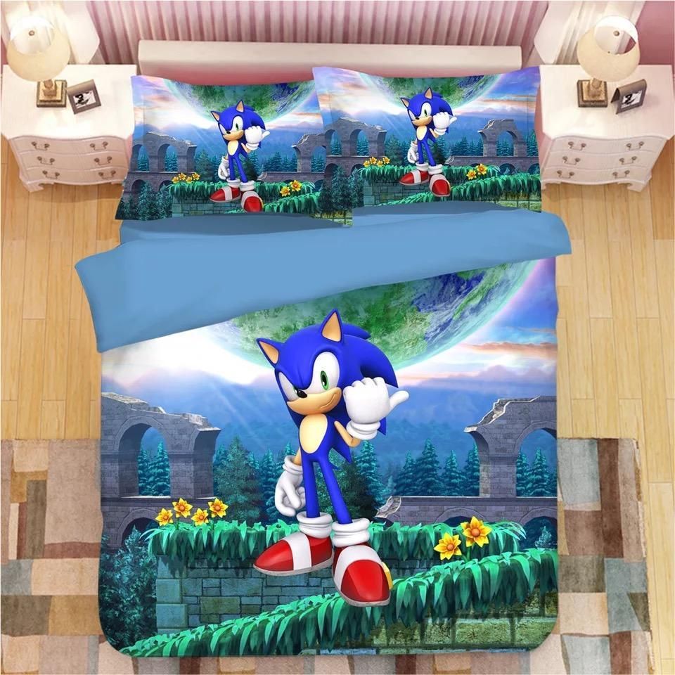 Sonic The Hedgehog 22 Duvet Cover Pillowcase Bedding Set Quilt