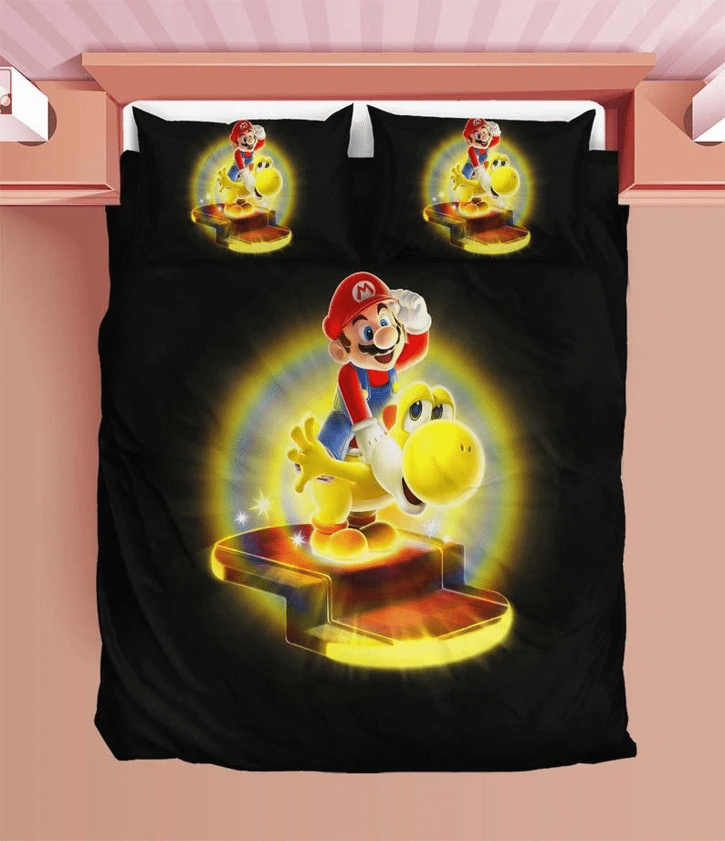 Super Mario Duvet Yoshi Bedding Sets Comfortable Gift Quilt Bed