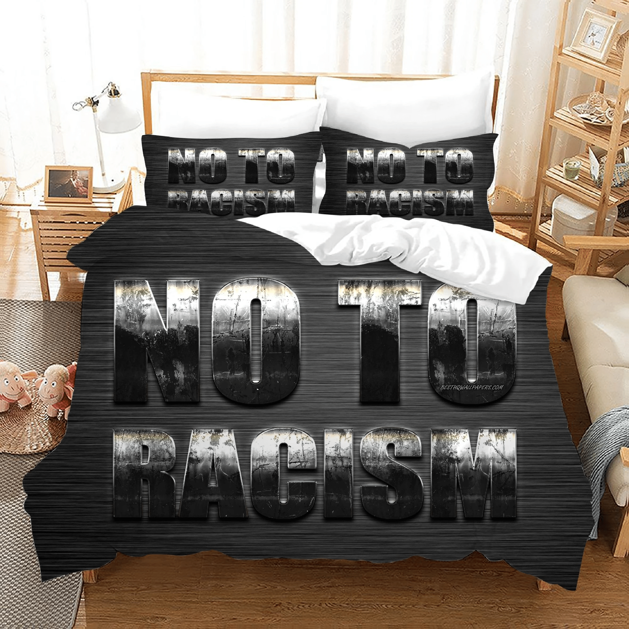 No To Racism 6 Duvet Cover Quilt Cover Pillowcase Bedding