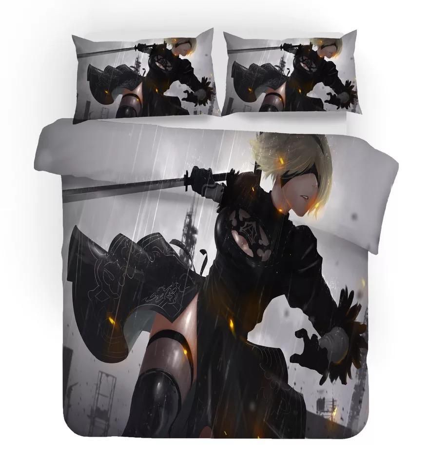 Nier Automata Yorha 2b 1 Duvet Cover Pillowcase Bedding Sets