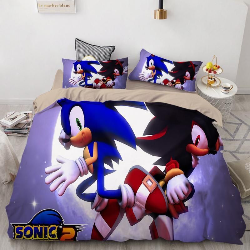 Sonic The Hedgehog 8 Duvet Cover Pillowcase Bedding Sets Home