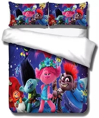 Trolls Poppy 2 Duvet Cover Pillowcase Bedding Sets Home Bedroom