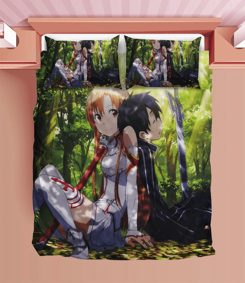 Sword Art Online Duvet Asuna Kirito Bedding Sets Comfortable Gift