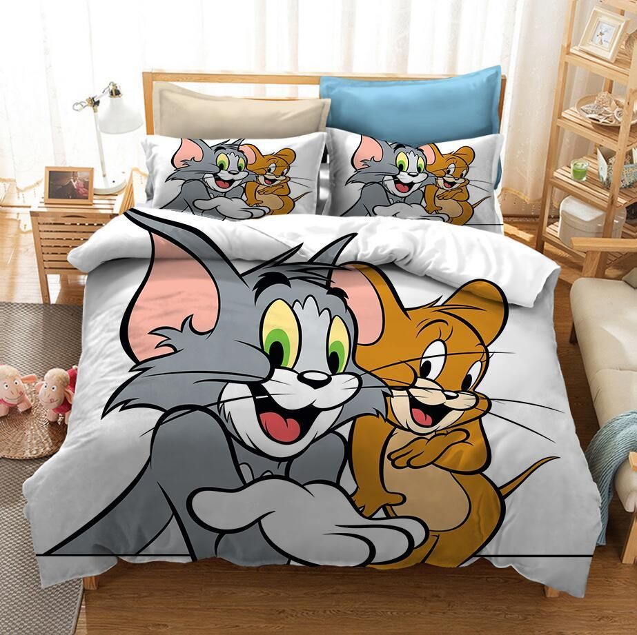 Tom And Jerry 4 Duvet Cover Pillowcase Bedding Sets Home