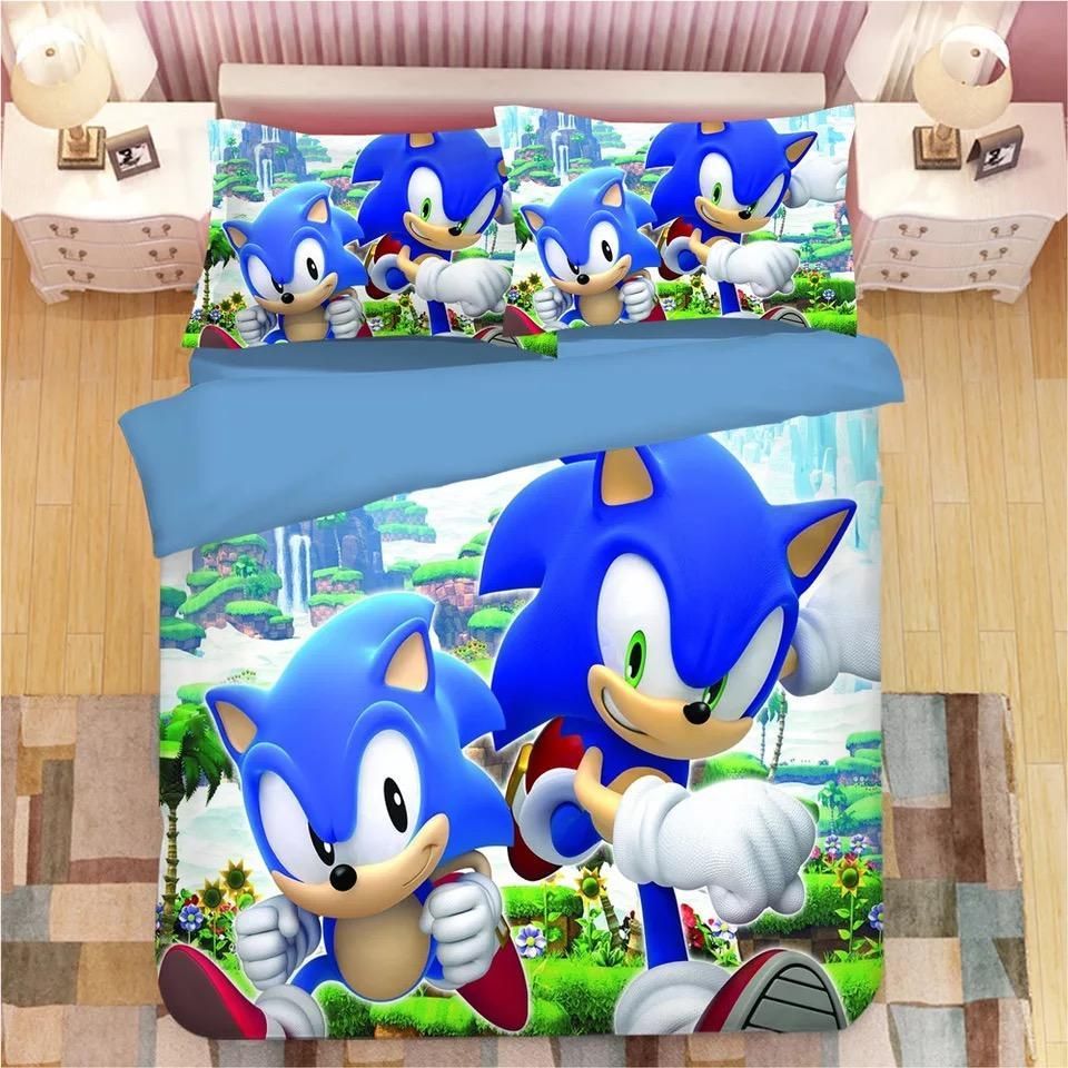 Sonic The Hedgehog 28 Duvet Cover Pillowcase Bedding Set Quilt