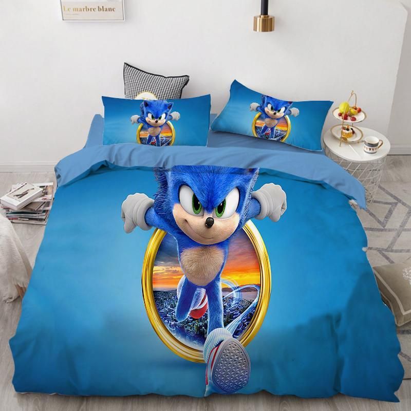 Sonic The Hedgehog 3 Duvet Cover Pillowcase Bedding Sets Home