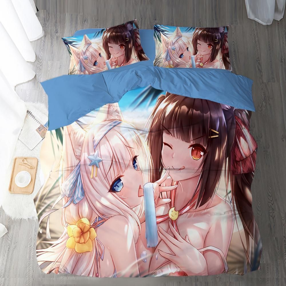 Nekopara 6 Duvet Cover Pillowcase Bedding Sets Home Bedroom Decor