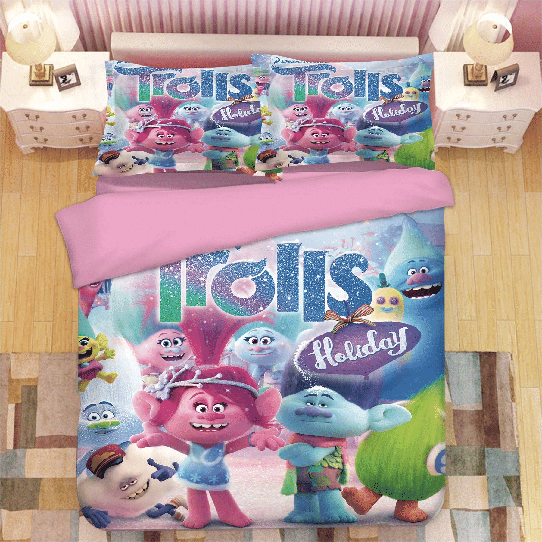 Trolls Poppy 16 Duvet Cover Quilt Cover Pillowcase Bedding Sets