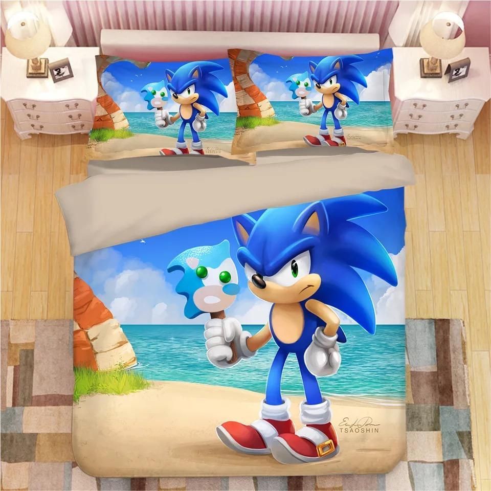 Sonic The Hedgehog 29 Duvet Cover Pillowcase Bedding Set Quilt