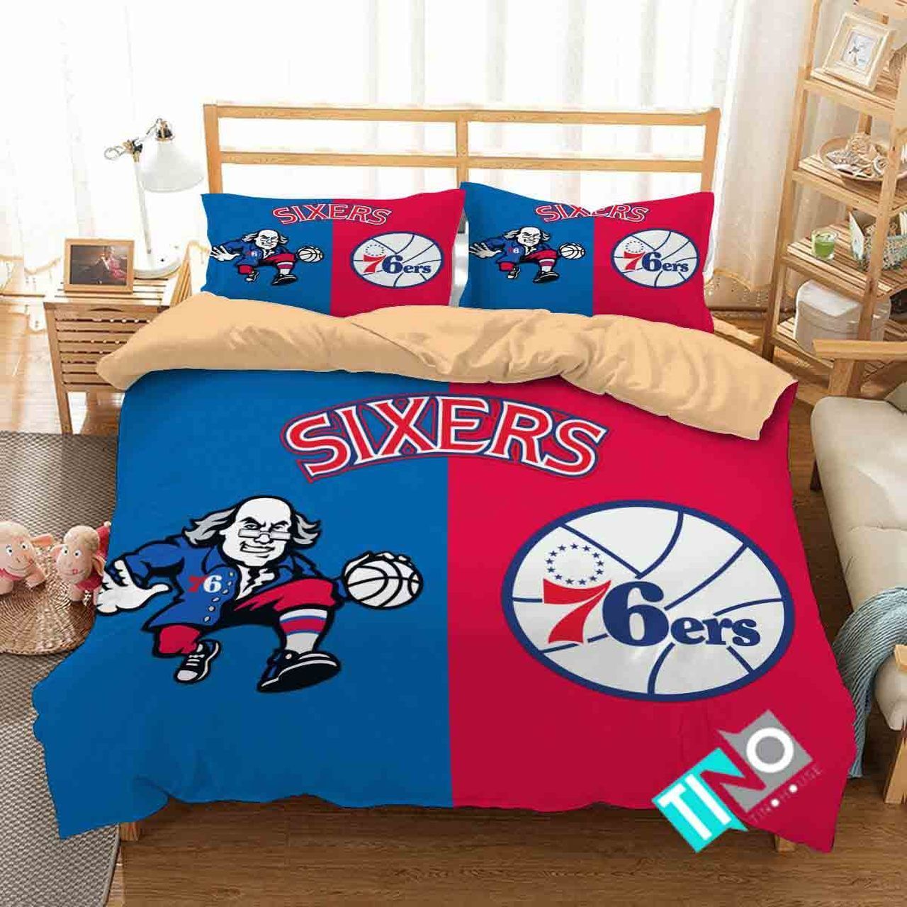 Nba Philadelphia 76ers Basketball Sixers Logo Duvet Cover Bedding Set