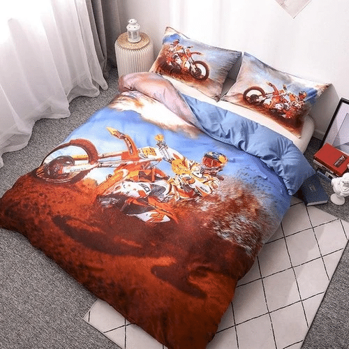 Teens Dirt Bike Motocross Racing Bedding Sets Duvet Cover Bedroom