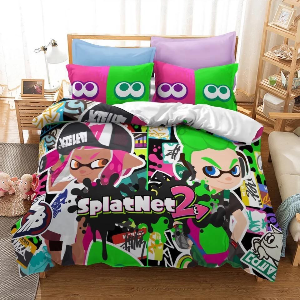 Splatoon 18 Duvet Cover Pillowcase Bedding Set Quilt Bed Sets