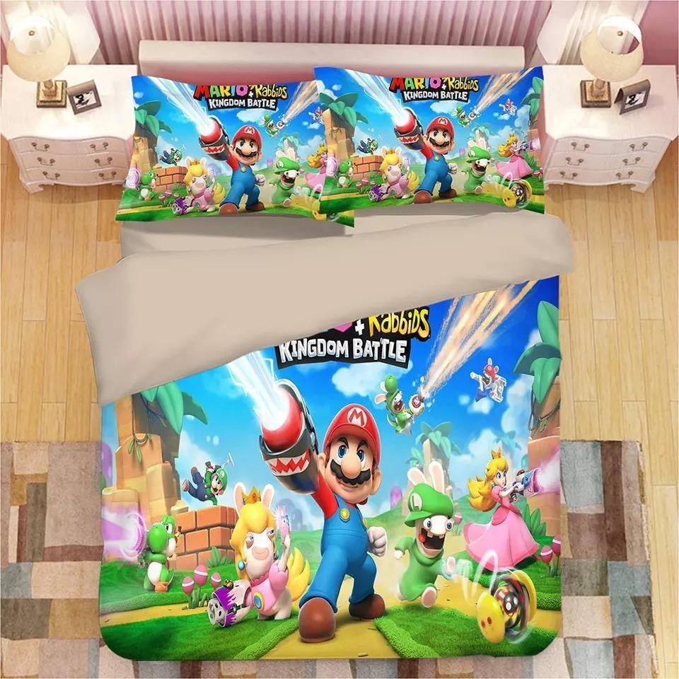 Super Mario Bros 5 Duvet Cover Quilt Cover Pillowcase Bedding