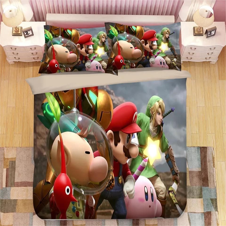 Super Smash Bros Ultimate Mario 3 Duvet Cover Quilt Cover