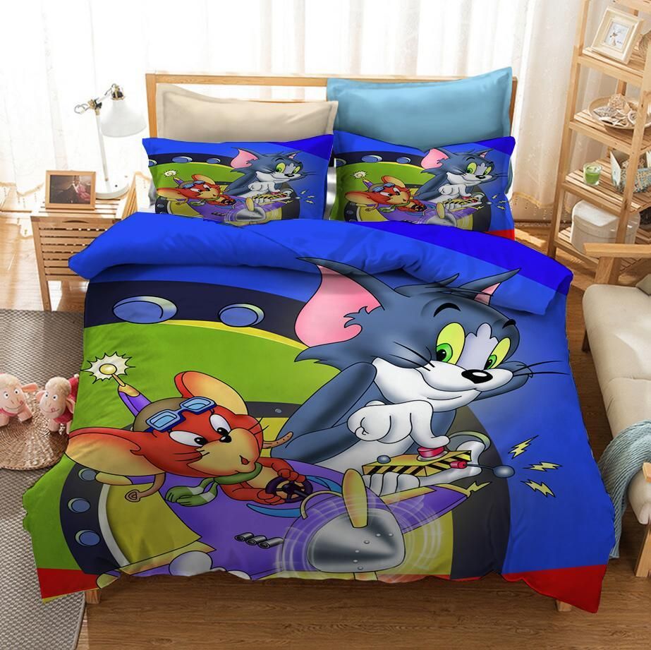 Tom And Jerry 3 Duvet Cover Pillowcase Bedding Sets Home