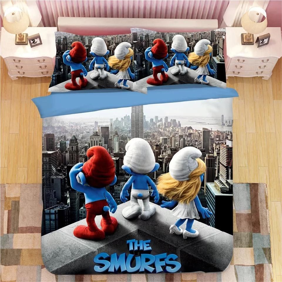 The Smurfs Smurfette 3 Duvet Cover Pillowcase Bedding Sets Home