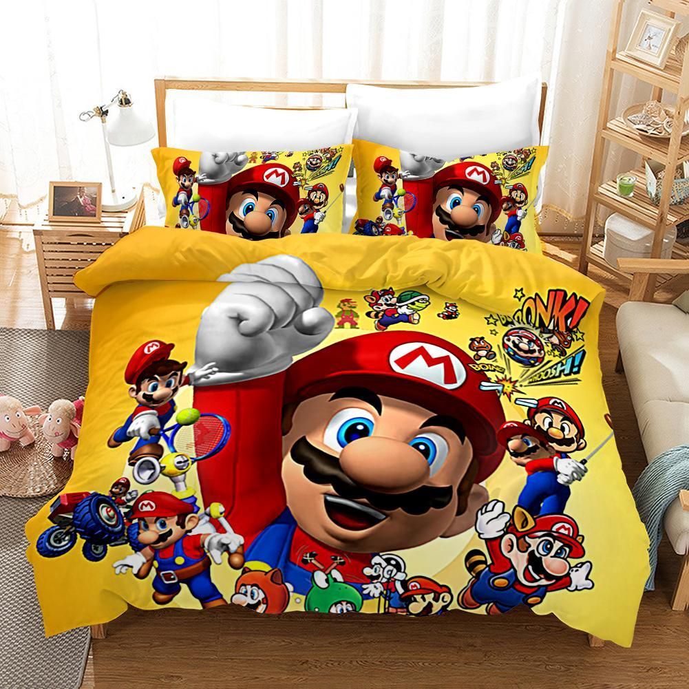 Super Smash Bros Ultimate Mario 27 Duvet Cover Pillowcase Bedding