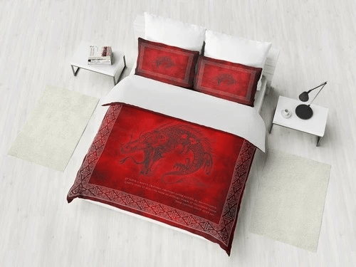 Red Dragon Bedding Sets Duvet Cover Bedroom Quilt Bed Sets