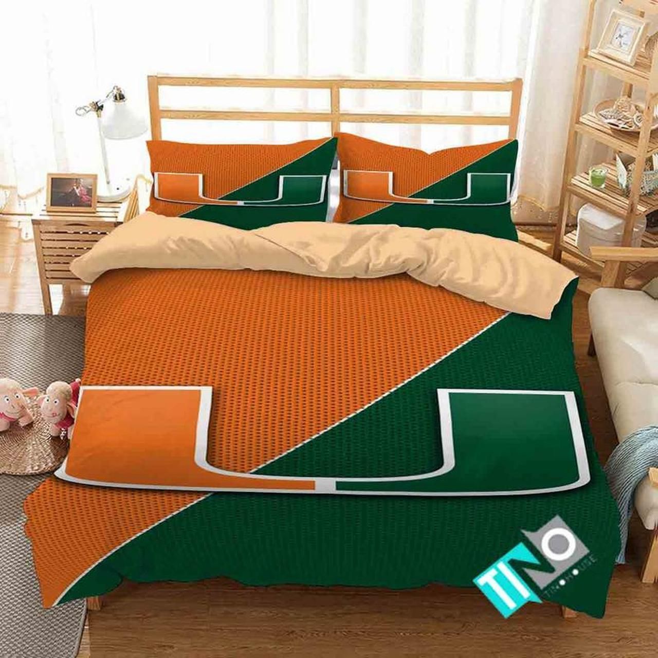 Ncaa Miami Hurricanes 1 Logo D 3d Duvet Cover Bedding