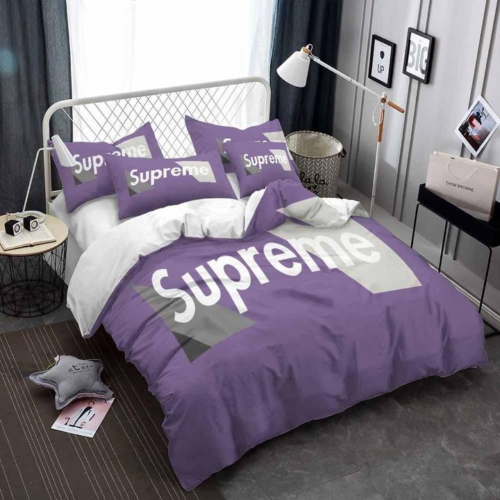 Purple S U P R E M E Pattern 3d Printed Bedding Sets Quilt Sets Duvet