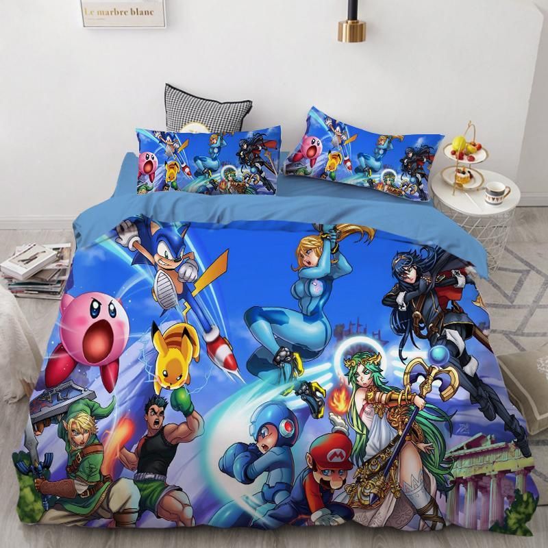 Sonic The Hedgehog 11 Duvet Cover Pillowcase Bedding Sets Home