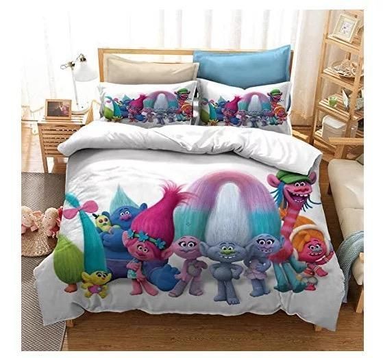 Trolls Poppy 1 Duvet Cover Pillowcase Bedding Sets Home Bedroom