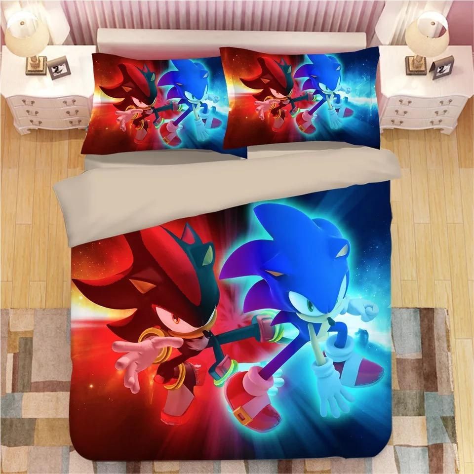 Sonic The Hedgehog 12 Duvet Cover Pillowcase Bedding Set Quilt