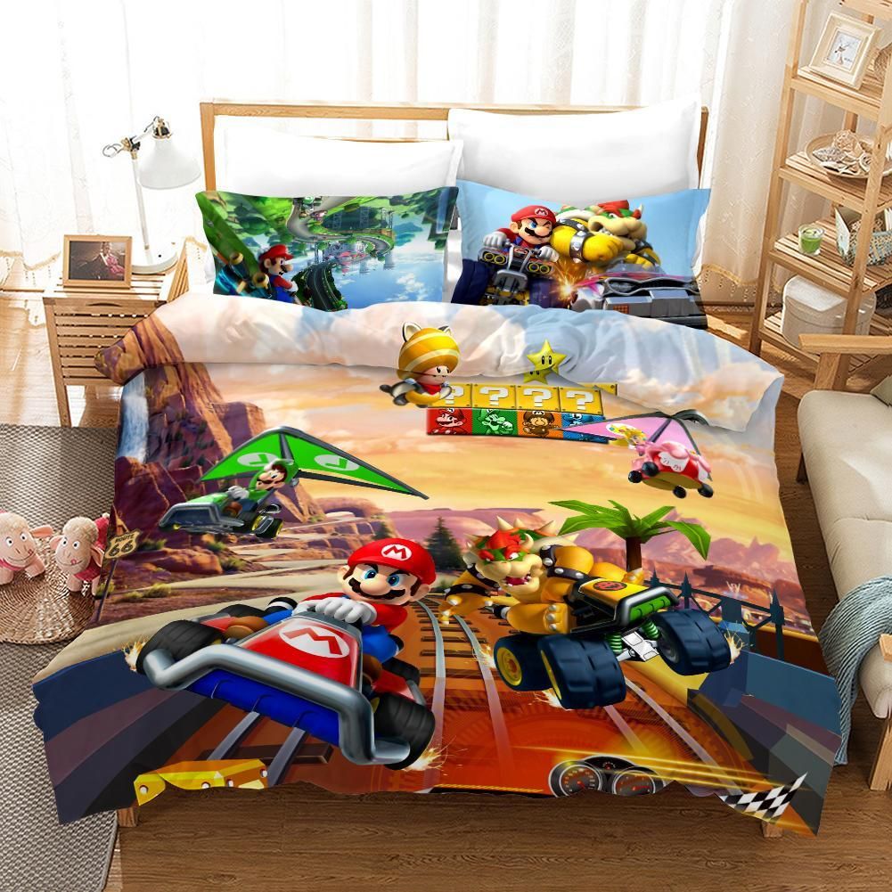 Super Smash Bros Ultimate Mario 25 Duvet Cover Pillowcase Bedding
