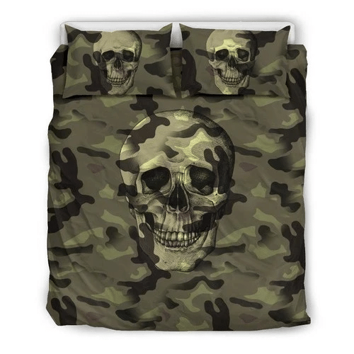 Skull Camouflage Bedding Sets Duvet Cover Bedroom Quilt Bed Sets