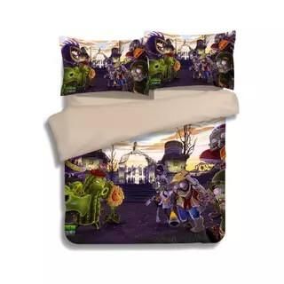 Plants Vs Zombies 1 Duvet Cover Pillowcase Bedding Set Quilt Bed