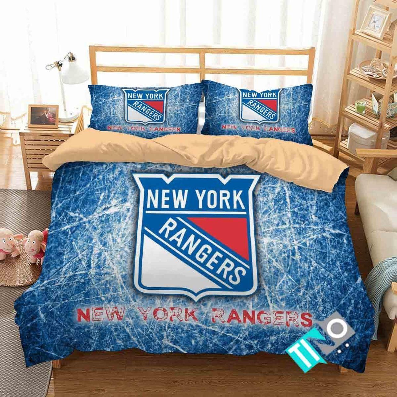 Nhl New York Rangers 2 Logo 3d Duvet Cover Bedding