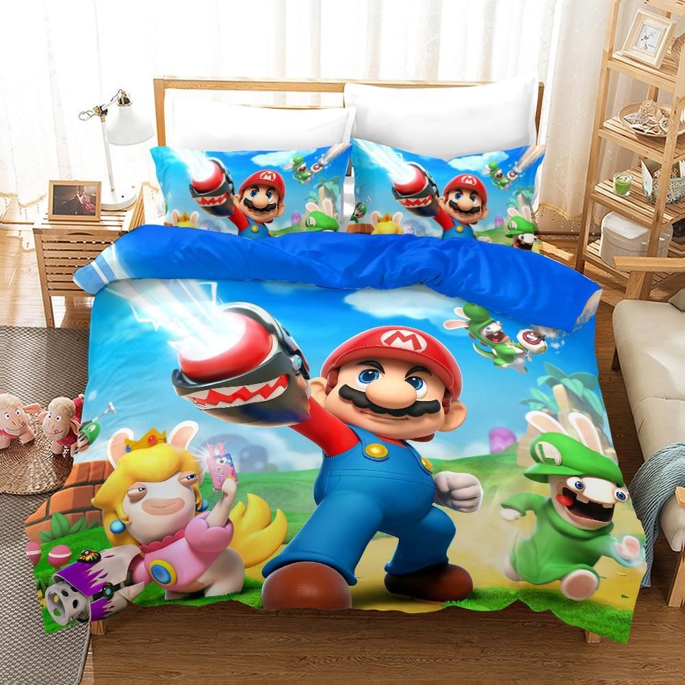 Super Smash Bros Ultimate Mario 28 Duvet Cover Pillowcase Bedding