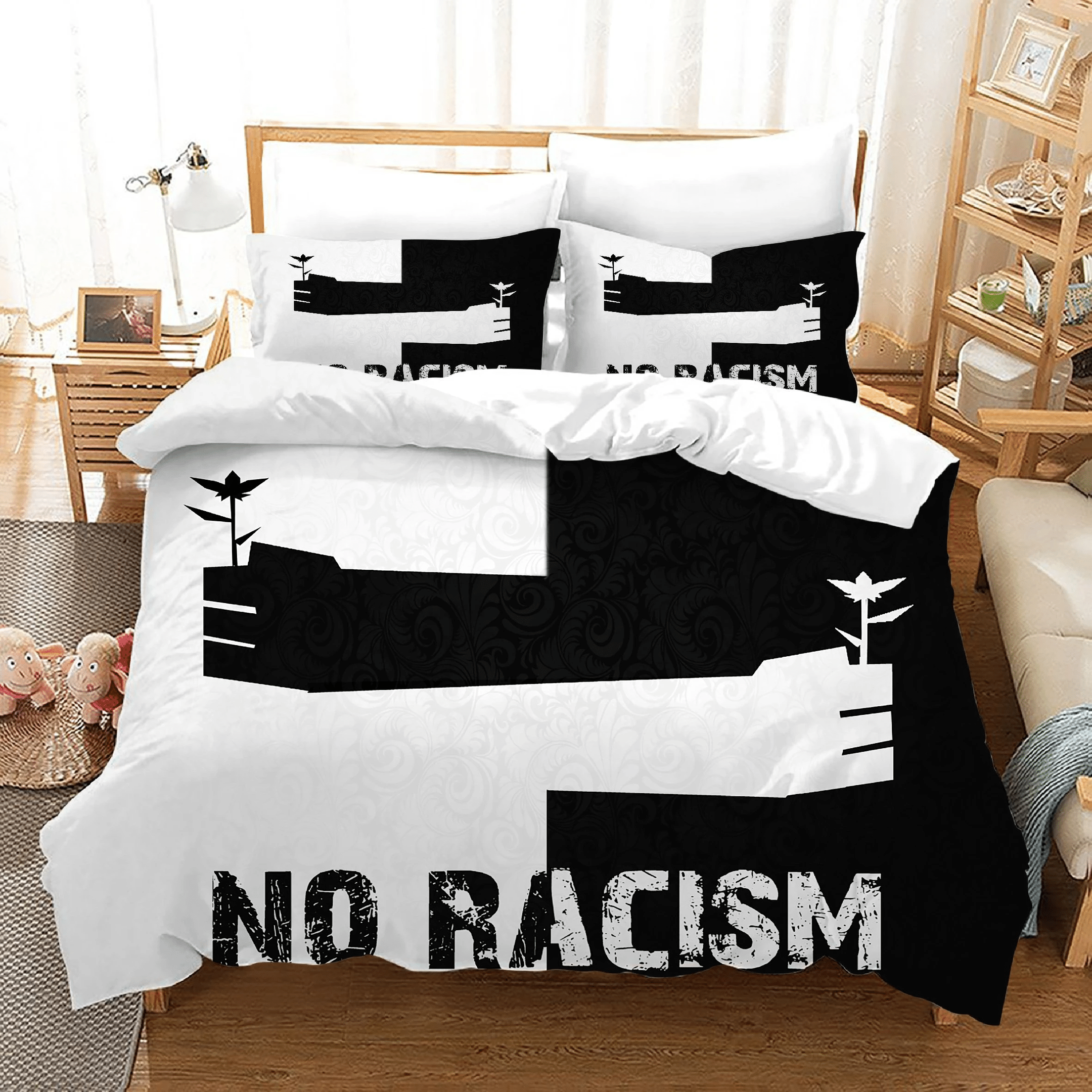 No To Racism 22 Duvet Cover Quilt Cover Pillowcase Bedding