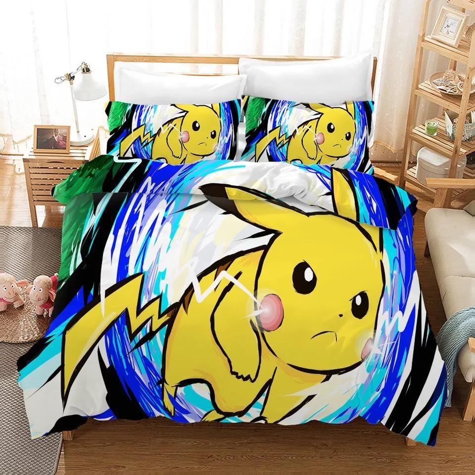 Pokemon Pikachu 5 Duvet Cover Quilt Cover Pillowcase Bedding Sets