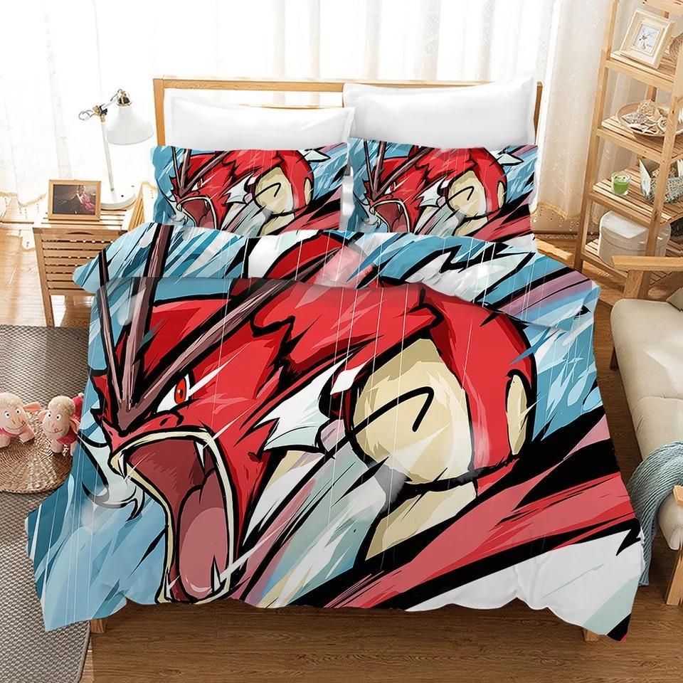 Pokemon Pikachu Gyarados 16 Duvet Cover Pillowcase Bedding Sets Home