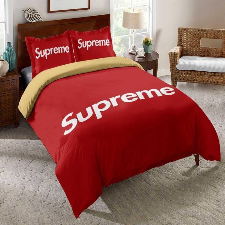 Red S U P R E M E 3d Printed Bedding Sets Quilt Sets Duvet Cover