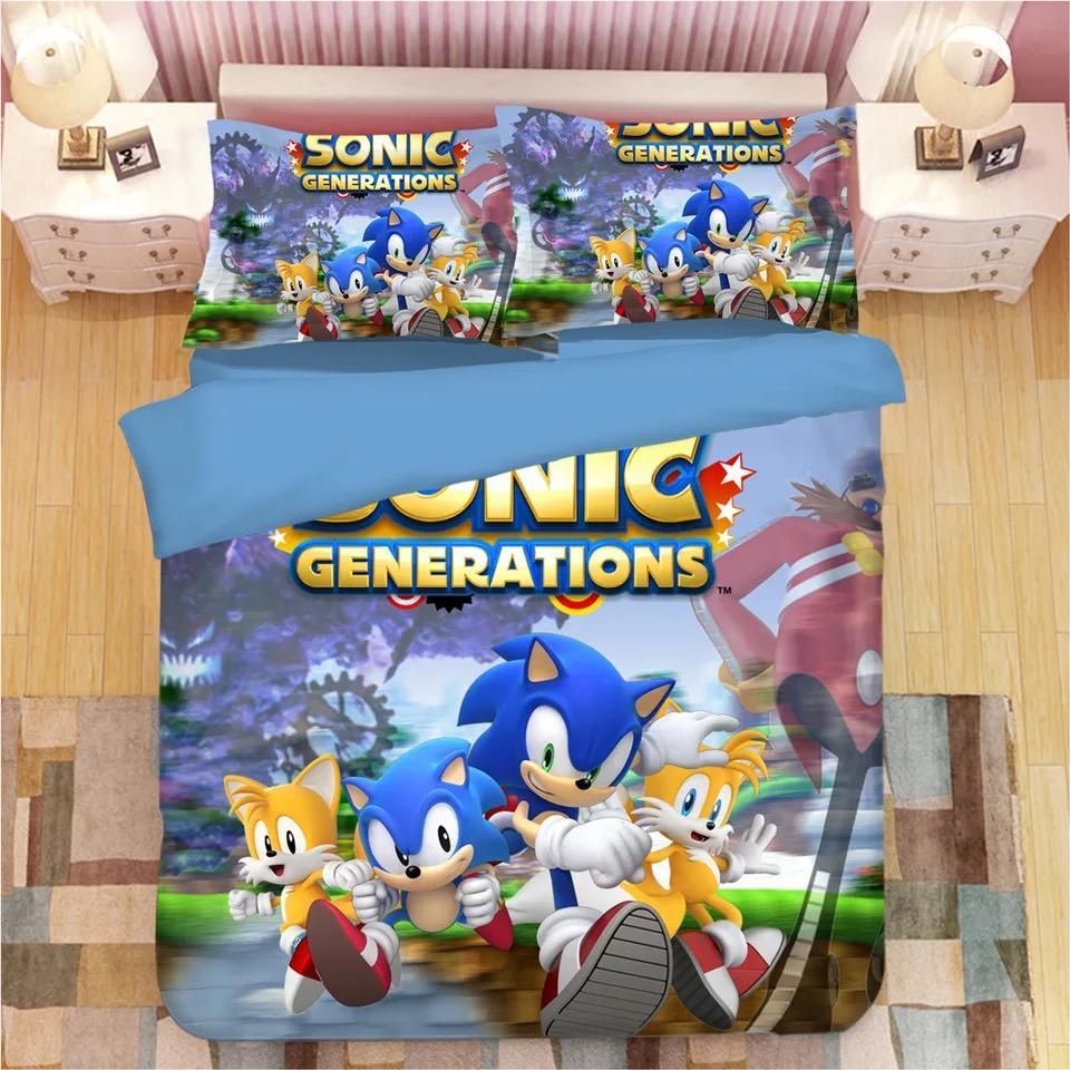 Sonic The Hedgehog 16 Duvet Cover Pillowcase Bedding Set Quilt